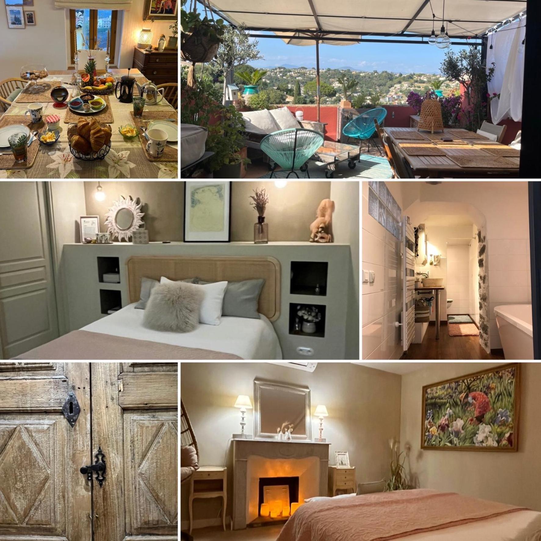 Bed & Breakfast Les Hauts De Cagnes Vue Mer Et Montagne Cagnes-sur-Mer Exterior foto